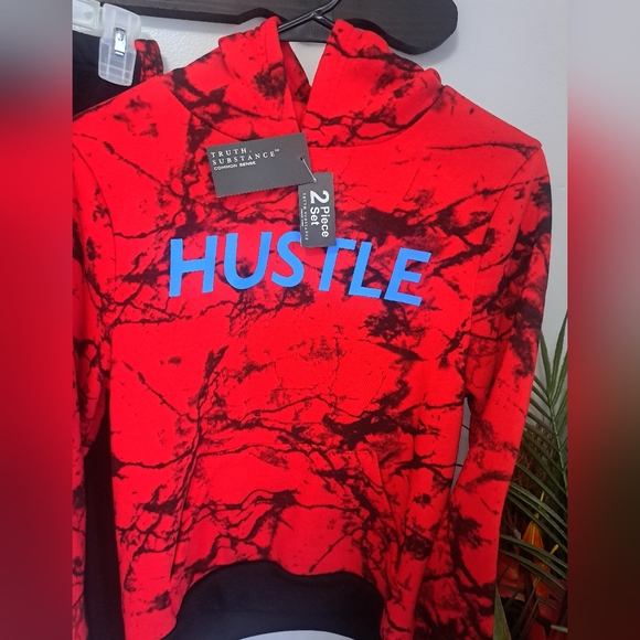 Truth Substance Common Sense Hustle 2Pcs Sz 10 Hoodie Jogger Set NEW - Picture 6 of 6